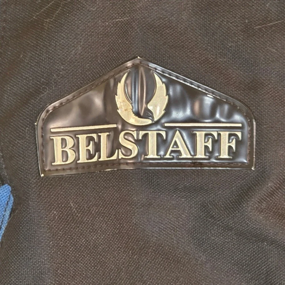 Belstaff Technical Canvas Backpack Black Blue Moto Gorpcore Utility Bag
